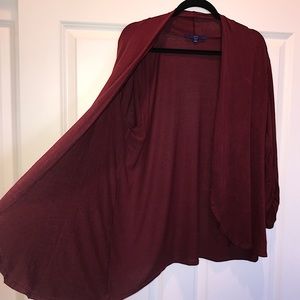 Apt. 9 Maroon Soft + Stretchy Cardigan Long Sleeve